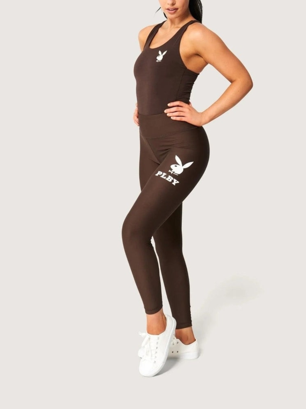 PLAYBOY Rabbits Head High-Waist Black Leggings Medium